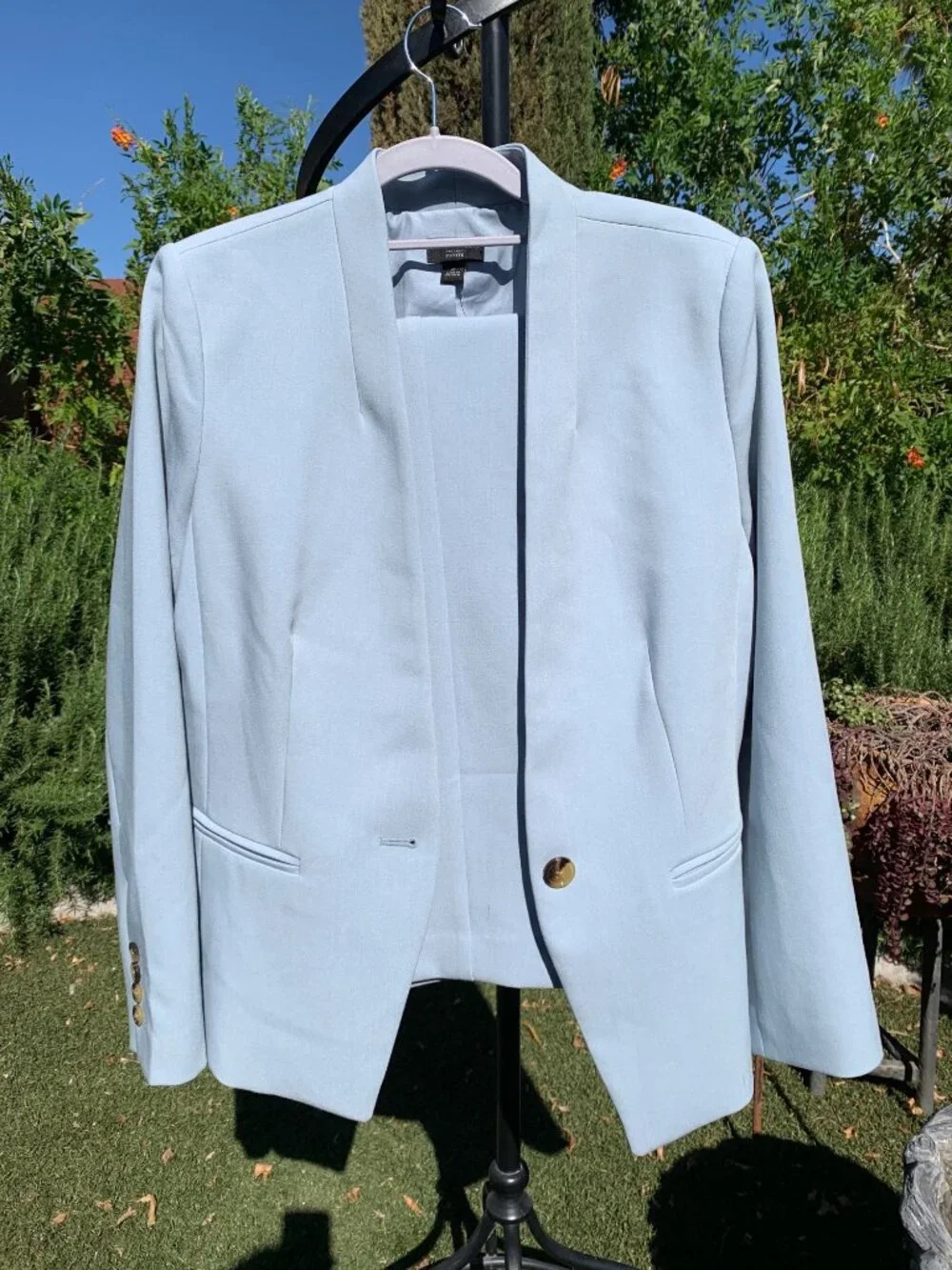 Ann Taylor Matching Blue Blazer & Ankle Pants Suit  8P Jacket 4 Pants Separates - Picture 15 of 15